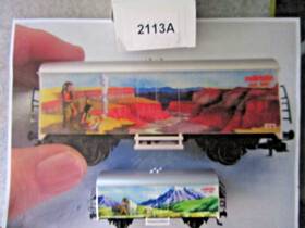 2113a M Rklin Ho - Marklin Dual Sided Box Car American West Inch Club 95 Nib