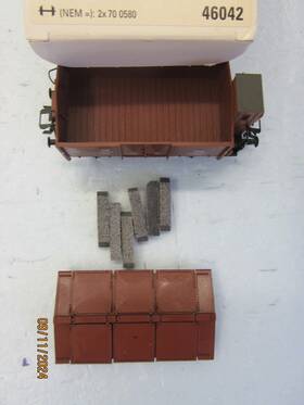 46042 M Rklin Ho - Marklin Fliptop Roof Gondola Track Cleaning Car Lnib