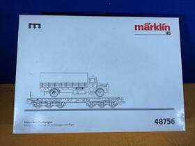 D11-60 M Rklin 48756 Train Car - Flat Bed With Fire Department Ho Scale Marklin #48756