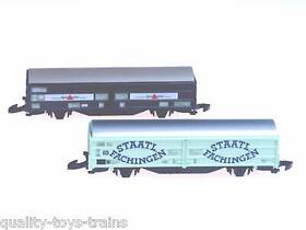 82152 M Rklin Marklin Z-scale Db German Sliding Wall Box Freight Car Set 2 Type Hbis 299