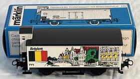 82554a M Rklin Marklin Ho Scale 1991 Belgium International Box Car Flag Series In