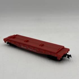 42953 Mantua Ho 50ft Flat Car Great Northern Gn Red 42953 Mantua Ho 50ft Flat Car Great Northern Gn Red