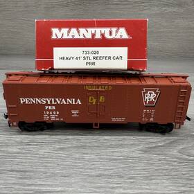 733-020 Mantua Ho Scale Heavy 41ft Steel Reefer Box Car Pennsylvania Prr 19499