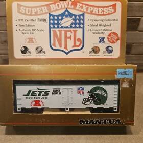733-918 Mantua Vtg Ho Scale - New York Ny Jets Super Bowl Express Train Box Car 1st Ed