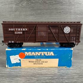 735-40 Mantua Ho Scale Heavies Wood Stock Car Southern 45809 Freight Train