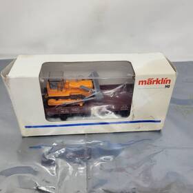 4424db Marklin 4424 Ho Scale German Flat Car #791-8 With Tractor W2