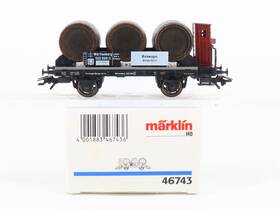 502208 Marklin 46746 Ho Scale 46743 Wurttemberg Wine Barrel Flatcar #502208 502208 Marklin 46746 Ho Scale 46743 Wurttemberg Wine Barrel Flatcar #502208