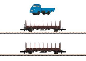 82132 Marklin Z German Federal Railroad Rmms 33 Stake Cars Set Of 2