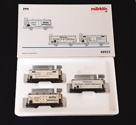 48922 Marklin Ho Meat Transport Box Car Set 3 Refrigerated Freight Db New