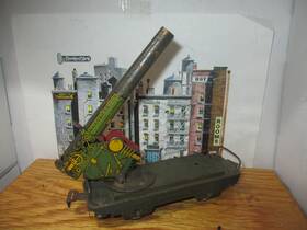 572aa Marx O Gauge 1940 Pre-war Tin Litho Anti-aircraft Cannon Car Complete And Works