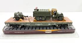279-0864 Menards Military Flatcar W Deuce And A Half - O Gauge New
