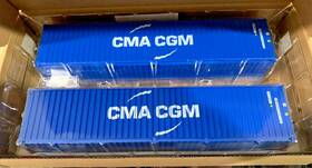 279-8328 Menards Cma Cgm 40ft Containers 2-pack O Scale Nib