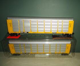 279-9354 Menards Corrugated Car / Auto Carrier Yellow Dttx O Gauge Lot Of 2 279-9354 Menards Corrugated Car / Auto Carrier Yellow Dttx O Gauge Lot Of 2