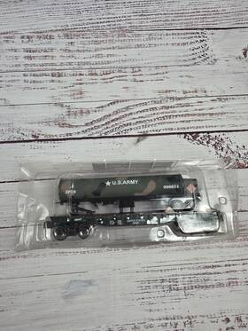 279-3572 Menards 753429156727 O Scale Gauge Us Army Flat Car With Tanker Trailer New
