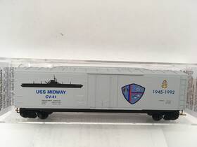 03800411 Micro-trains N Scale Train Navy Series Uss Midway 50ft Standard Boxcar #cv-41