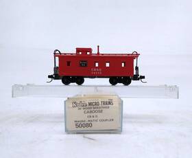 05000080 Micro-trains N Cb&q 34ft Wood Sheathed Caboose #14112 Ln/box