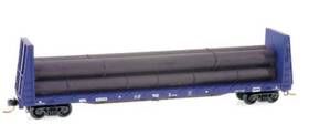 05400110 Micro-trains N Montana Rail Link 61ft 8 Inch Bulkhead Flat Car Pipe Load Nib