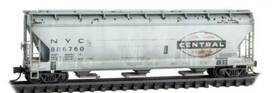 09445591 Micro-trains N Conrail Pc Nyc New York Central Weathered Covered Hopper
