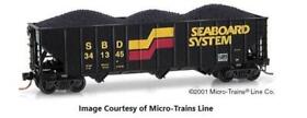 108050 Micro-trains 100 Ton 3-bay Open Hopper With Rib Sides Seaboard System #108050 Nos