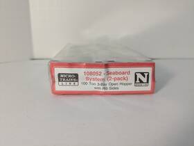 10800052 Micro-trains N Sbd 100-ton 3-bay Rib Side Open Hopper With Load Set Of 2