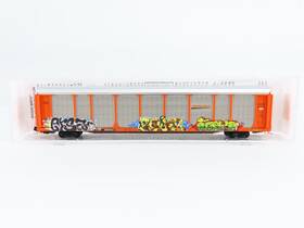 11144160 Micro-trains N Mtl Ttgx Bnsf Railway 89ft Auto Rack #556561 With Graffiti