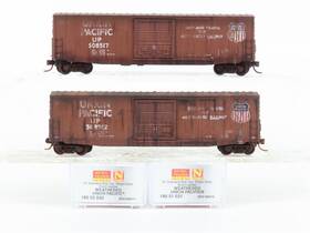 18044030 Micro-trains N Scale Mtl Up Union Pacific Boxcar 2-pack Weathered