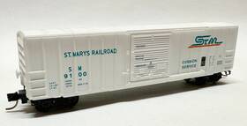 25300 Micro-trains 25420 N Trains# Fmc 5077 50ft Boxcar St. Marys Railroad Rd# 9100
