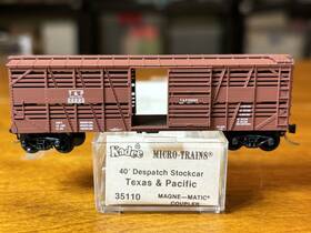 22225 Micro-trains 35110 Texas And Pacific 40ft Despatch Stock Car #22225 Working Door