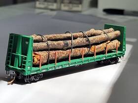 54100 Micro-trains N Scale Kadee Mtl Mdw 1147 Bulk Head Flat Car W Log Load Tall