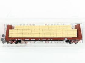 622278 Micro-trains 54140 N Mtl Cn Canadian National Bulkhead Flat Car #622278 With Load
