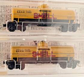 65090 Micro-trains N Scale 39ft Single Dome Tank Cars Sccx # 1103 1114 Shell Oil