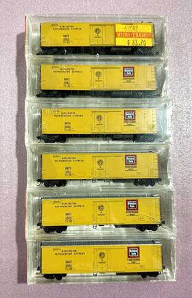 69042 Micro-trains Rare New N Scale Burlington Route Brex Mech Reefer 6 Pack