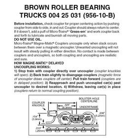 Micro Trains 695140023738 Z Scale Roller-bearing Trucks Short Extended Couplers 10 Pair