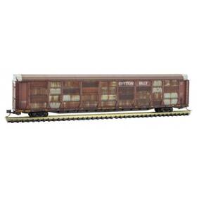 Micro-trains 695140069361 Cotton Belt 89ft Tri-level Closed Autorack Weathered Mtl # 111 44 320 N Scale