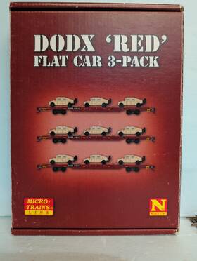 Micro-trains 695140075379 N Scale Dodx Red Military Flatcar Humvee 3-car Pack