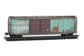 Micro-trains 695140090518 Penn Central Ex-nyc 50ft Standard Boxcar Double Door Weathered 037 44 510 N Scale
