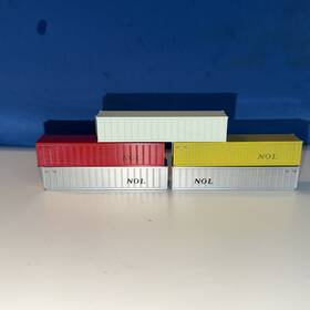 81030 Micro-trains N Scale Lot Of 5 Nol Neptune Orient 40ft Container Without Pen Doors