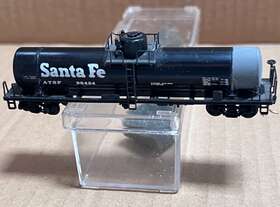 91007 Micro-trains N Scale Kato Atsf Black Tank Car Santa Fe Modified With Microtrains Trucks/couplers