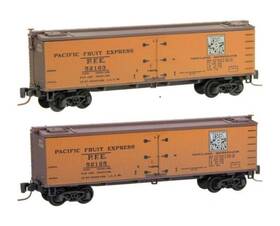 Micro-trains 951400054312 Z Scale Western Pacific 40ft Wood Reefer Boxcar 2-car Set 518 44 200