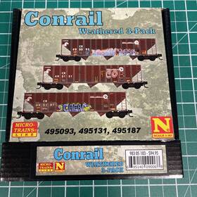 983-05-103 Micro-trains New N-scale Mt Conrail Weathered 3-pack Coal Hoppers 94.95