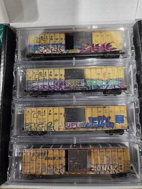 98305099 Micro-trains N Scale Weathered Railbox 50ft 4 Car Set 983 05 099