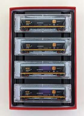 99300023 Micro-trains Mtl 4 Car Pack Kansas City Southern 3-bay Hopper S. Belle