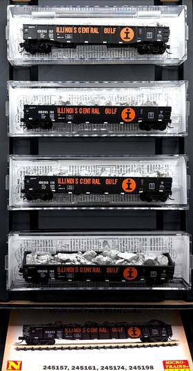 Micro-trains 99300161 N 50ft Gondola With Load 4 Runner Pack Illinois Central Gulf