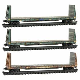 99305015 Micro-trains N To&e 61ft Weathered Flat Car Pack Of 3 Ln/box