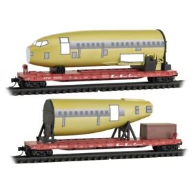 99302181 Micro-trains Atsf With Fuselage And 2 Pack Flat Cars N-scale