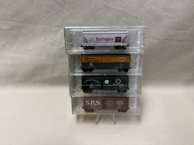 20226-2 Micro-trains Line - N Sp&s/gn/np/cb&q Fallen Flags 4 Pk Set Train