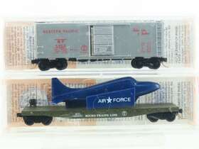 6464-1b Micro-trains Line N Mtl Lowell Smith 6464-1b/646403 Wp Box Car And Flat -sealed