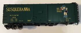 02000670 Micro-trains Line Mtl Worn G Scale Nysw Inch Ship With Susie Q 40ft Box Car Missing Truck 02000670 Micro-trains Line Mtl Worn G Scale Nysw Inch Ship With Susie Q 40ft Box Car Missing Truck