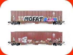 09944140 Micro-trains Line Mtl 09244280 N Scale Bnsf Weathered And Graffiti Covered Hopper 2-pack -micro