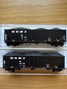 10800191 Micro-trains Line Mtl 2 Norfolk Southern 100 Ton 3-bay Coal Hoppers N Scale